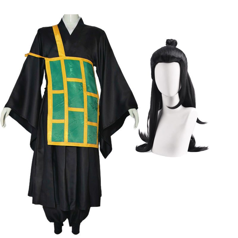 Suguru Geto Buddhist Robes Costume +Wigs Halloween Cosplay Costume Set