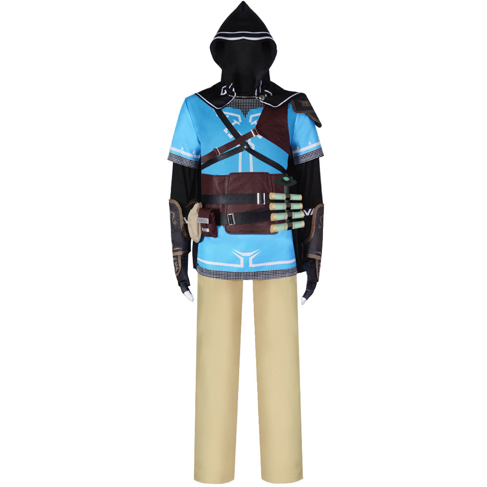 Kids Version Link Whole Set Cosplay Costume+Wigs+Cosplay Boots Halloween Carnival Costume Outfit Set