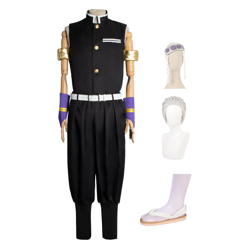 Anime Tengen Uzui Full Set Cosplay Costume+Headband+Wigs+Shoes Cosplay Outfit Set