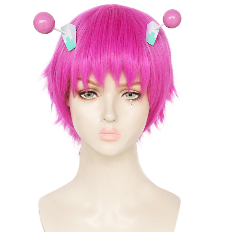The Disastrous Life of Saiki K. Kusuo Saiki Cosplay Pink Wigs With Hairpins