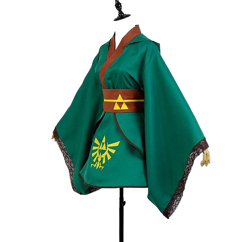 Female Version Link Costume Dress Hooded Dress Halloween Carnival Outfit