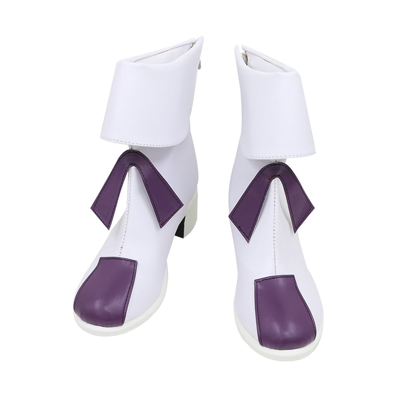 Elizabeth Liones Cosplay Shoes White PU Leather Boots
