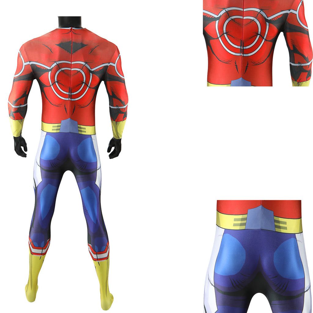 Toshinori Yagi Silver Age Costume Zentai With Cloak All Might Halloween Cosplay Outfit