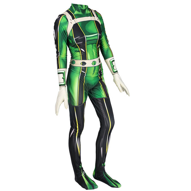 Tsuyu Asui Hero Costume Jumpsuit Froppy Fighting Suit Cosplay Costume Zentai For Kids/Adults
