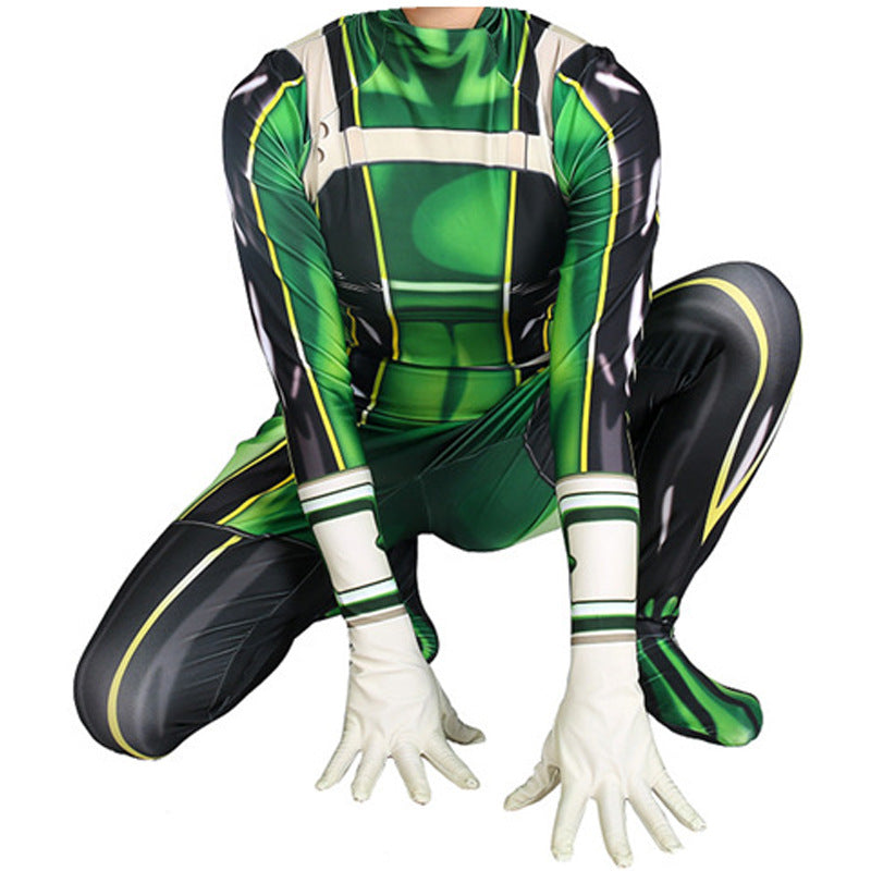 Tsuyu Asui Hero Costume Jumpsuit Froppy Fighting Suit Cosplay Costume Zentai For Kids/Adults