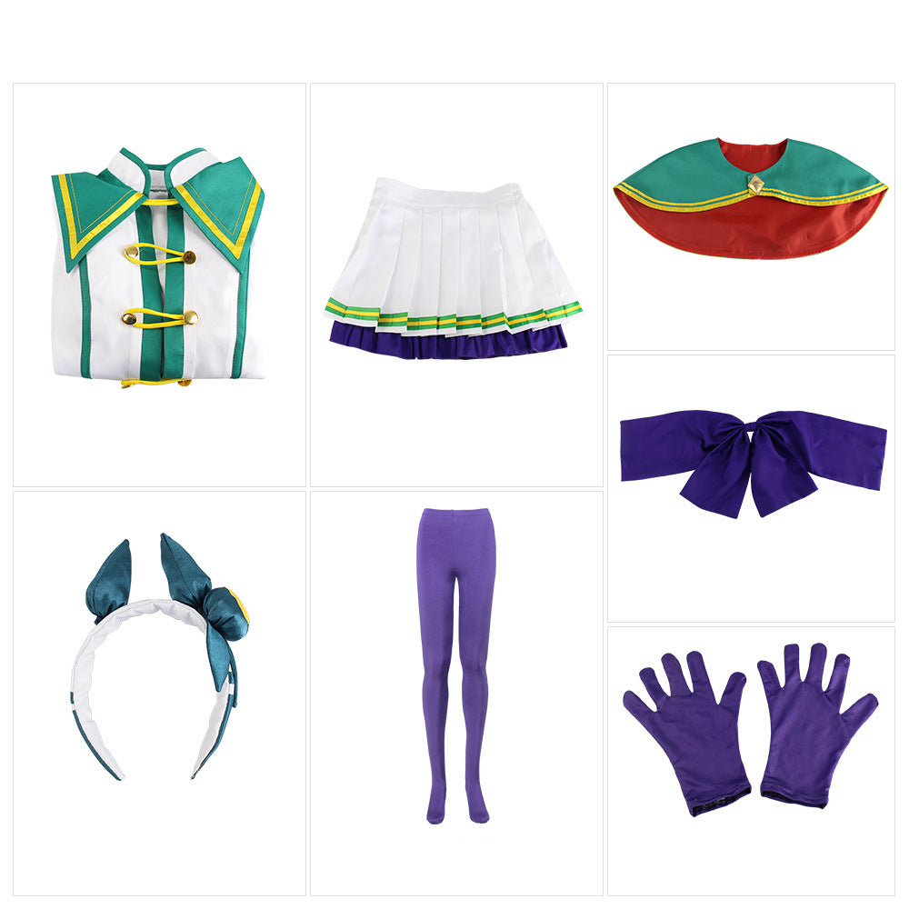Uma Musume: Pretty Derby Silence Suzuka Cosplay Whole Set Costume+Wigs+Shoes Set