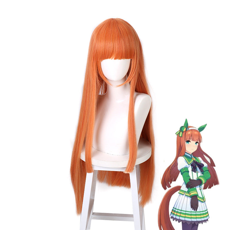 Uma Musume: Pretty Derby Silence Suzuka Cosplay Wigs Long Orange Wigs