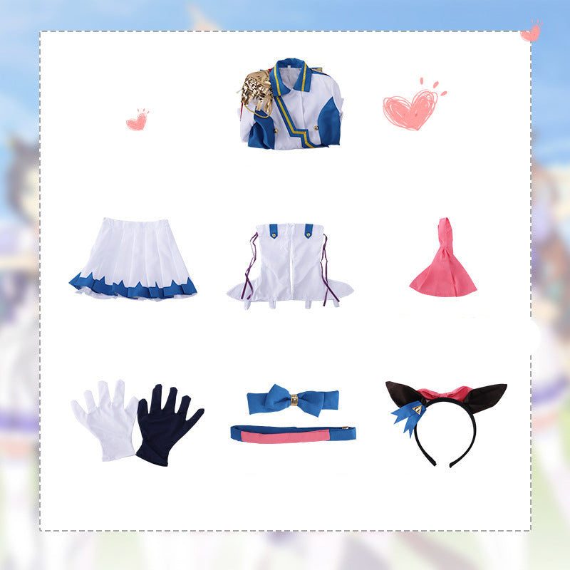 Uma Musume: Pretty Derby Tokai Teio Whole Set Cosplay Costume+Wigs+Boots Halloween Carnival Costume