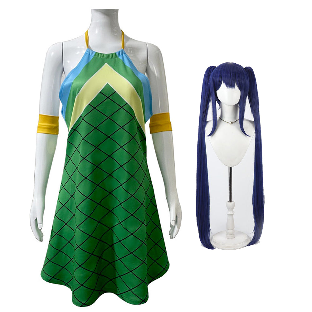 Wendy Marvell Green Dress Cosplay Costume Outfit Halloween Cosplay Costume