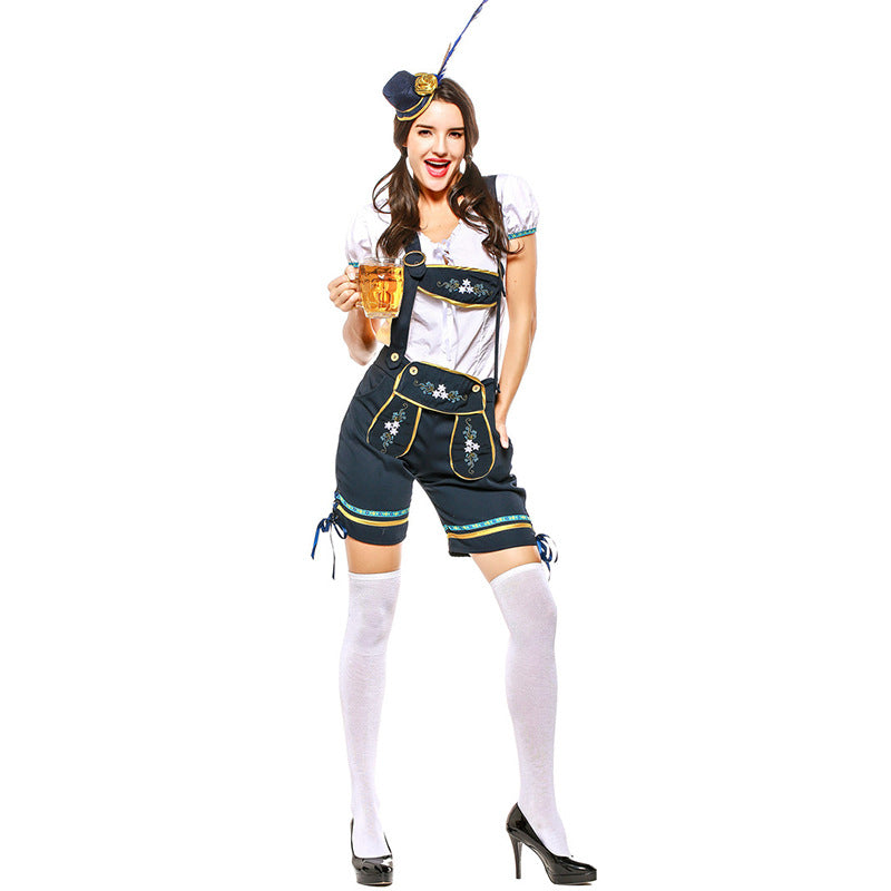Women Bavarian Beer Festival Oktoberfest Top and Shorts Costume