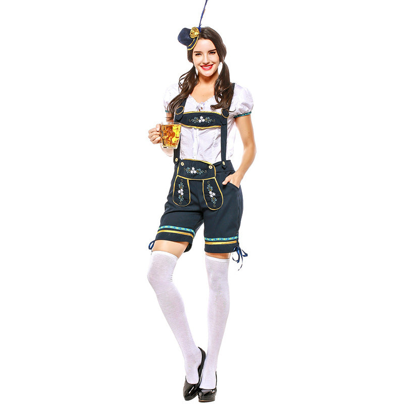 Women Bavarian Beer Festival Oktoberfest Top and Shorts Costume