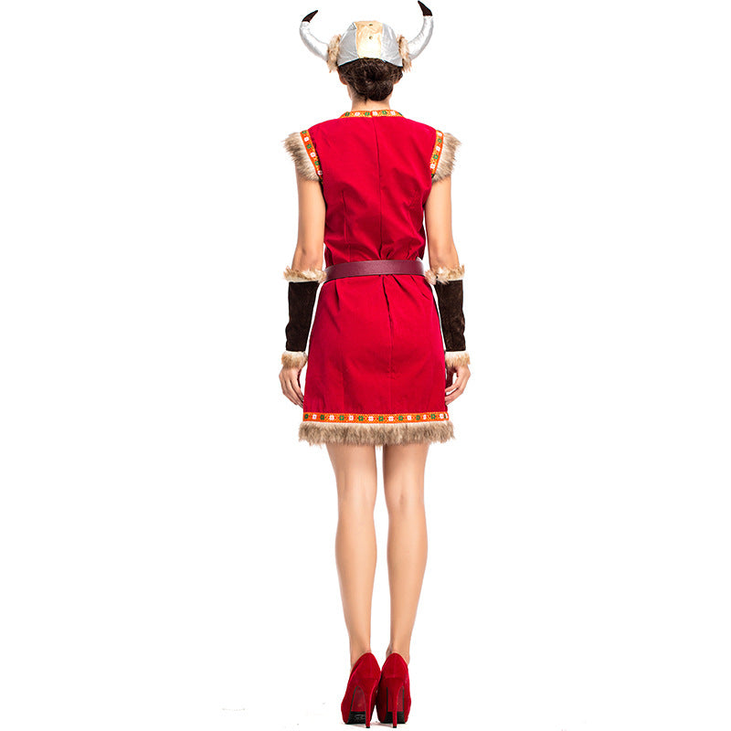 Women Bull Demon King Warrior Vikings Cosplay Costume For Halloween Party Performance