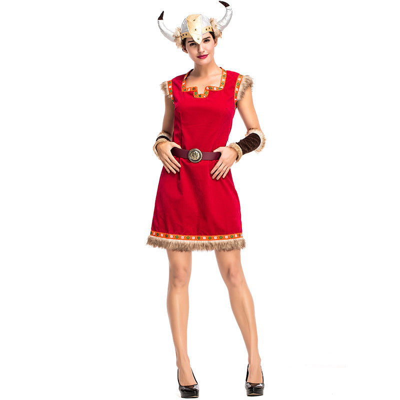 Women Bull Demon King Warrior Vikings Cosplay Costume For Halloween Party Performance
