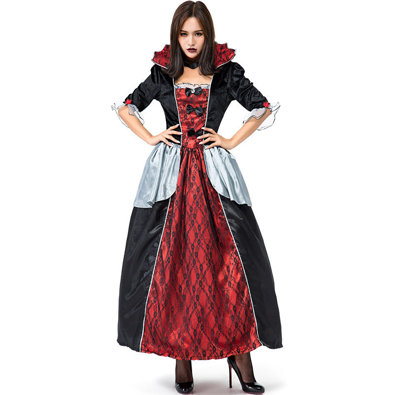 Women  Gothic Vampire Classic Cosplay Costume Dress For Halloween Party Performance