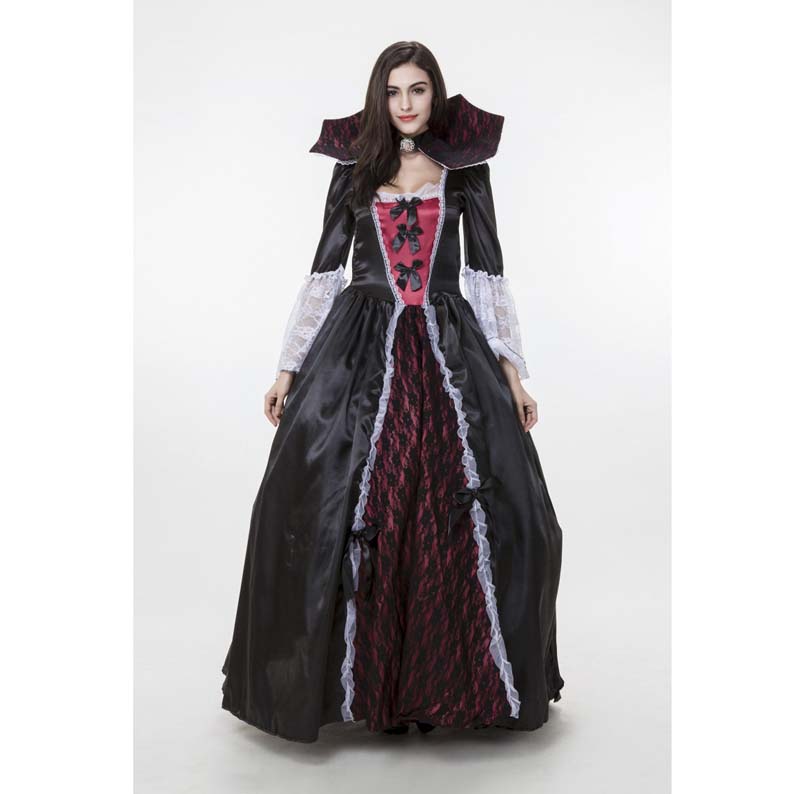 Women Gothic Vampire Cosplay Costume Dress For Halloween Party Performance