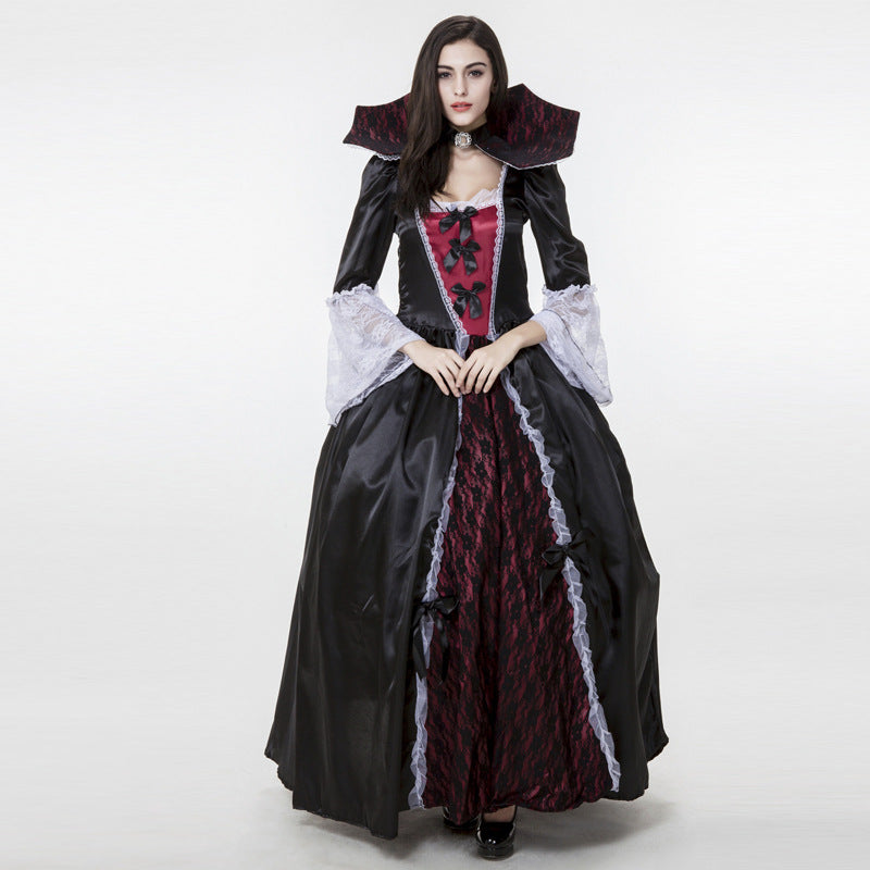 Women Gothic Vampire Cosplay Costume Dress For Halloween Party Performance