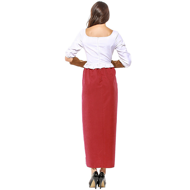 Women Oktoberfest Bavarian Beer Festival Costume Long Party Waitress Maid Costume Dress