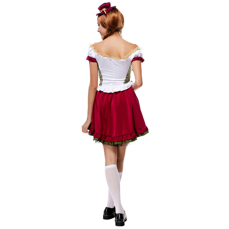 Women Oktoberfest Bavarian Beer Festival Costume Party Waitress Maid Costume Uniform