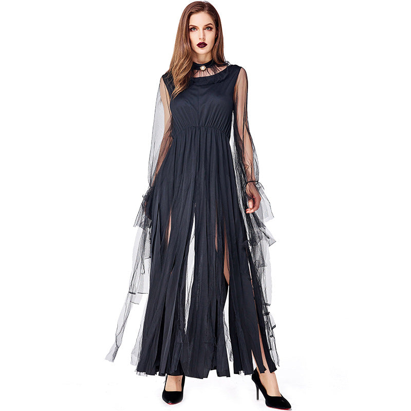 Women Sexy Black Demon Cosplay Costume Dress For Halloween Party Performance