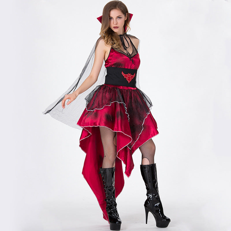 Women Vampire Bat Cosplay Costume Dress For Halloween Party Performance