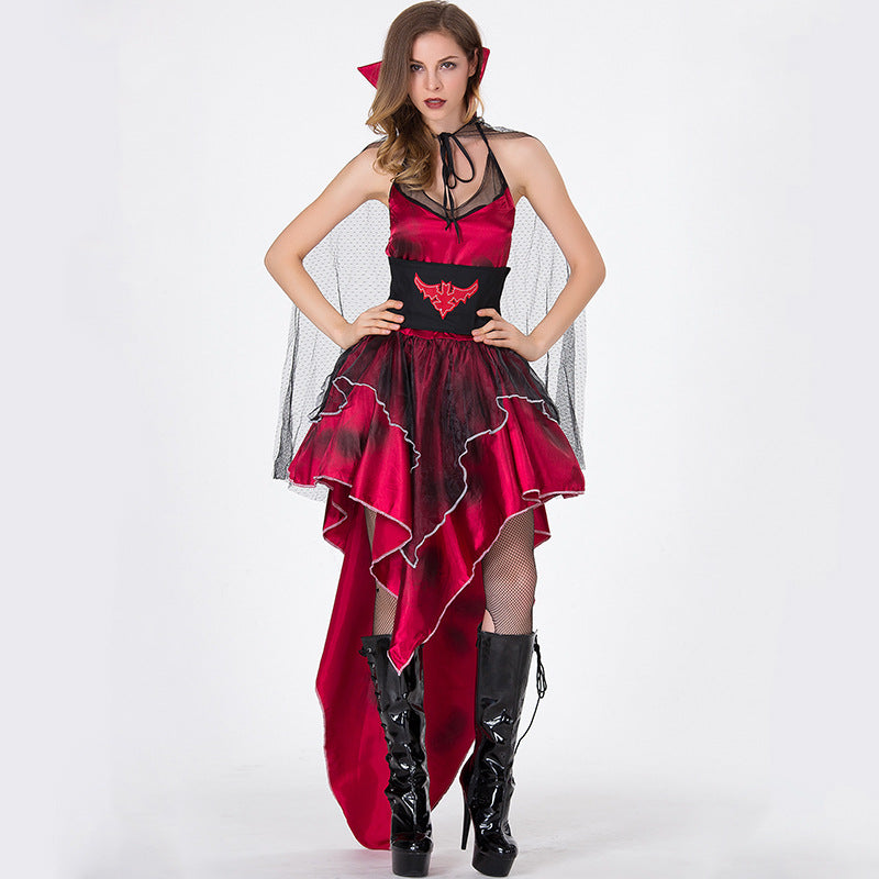 Women Vampire Bat Cosplay Costume Dress For Halloween Party Performance