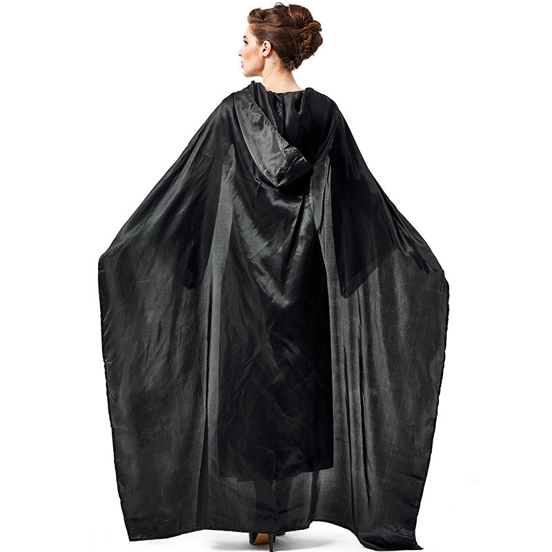 Women Vampire Scary Black Witch  Cosplay Costume Dress For Halloween Party Performance