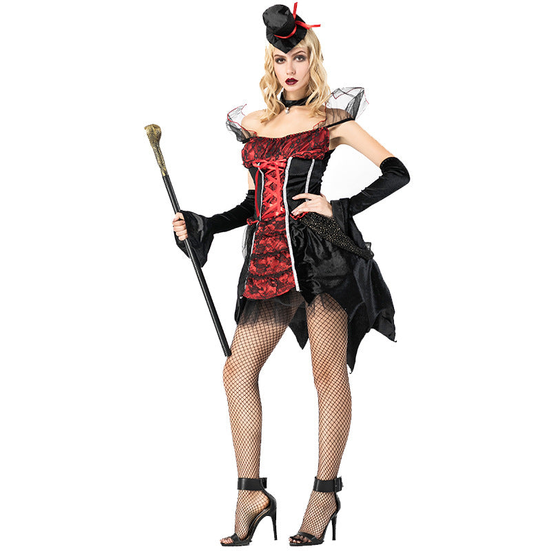 Women Vampire Witch Cosplay Costume Dress For Halloween Party Performance