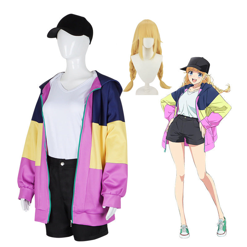 Anime Ya Boy Kongming!Eiko Tsukimi Cosplay Costume Full Set With Wigs Halloween Carnival Costume