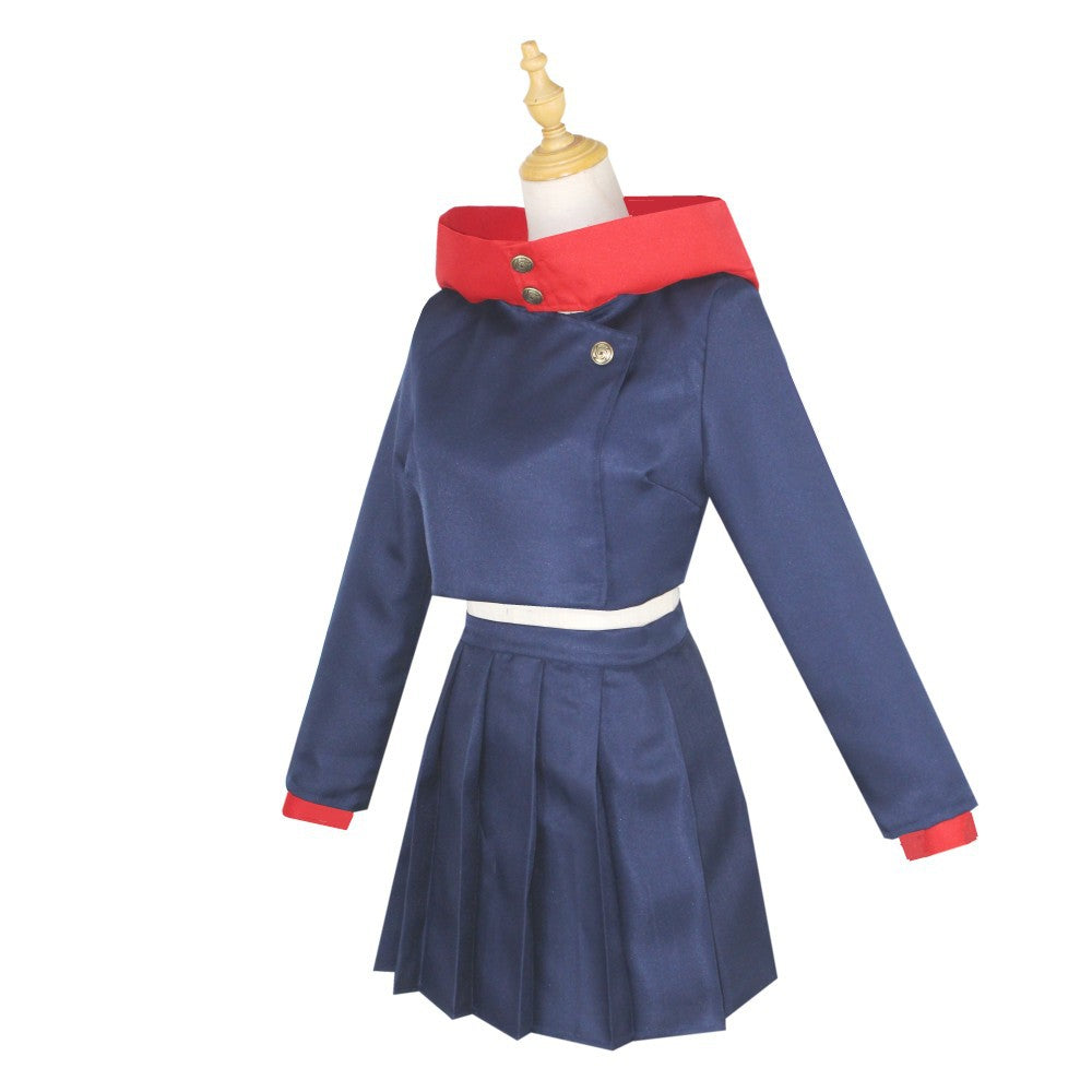 Yuji Itadori Female Version Costume Suit Crop Top and Skirt Halloween Costume Outfit