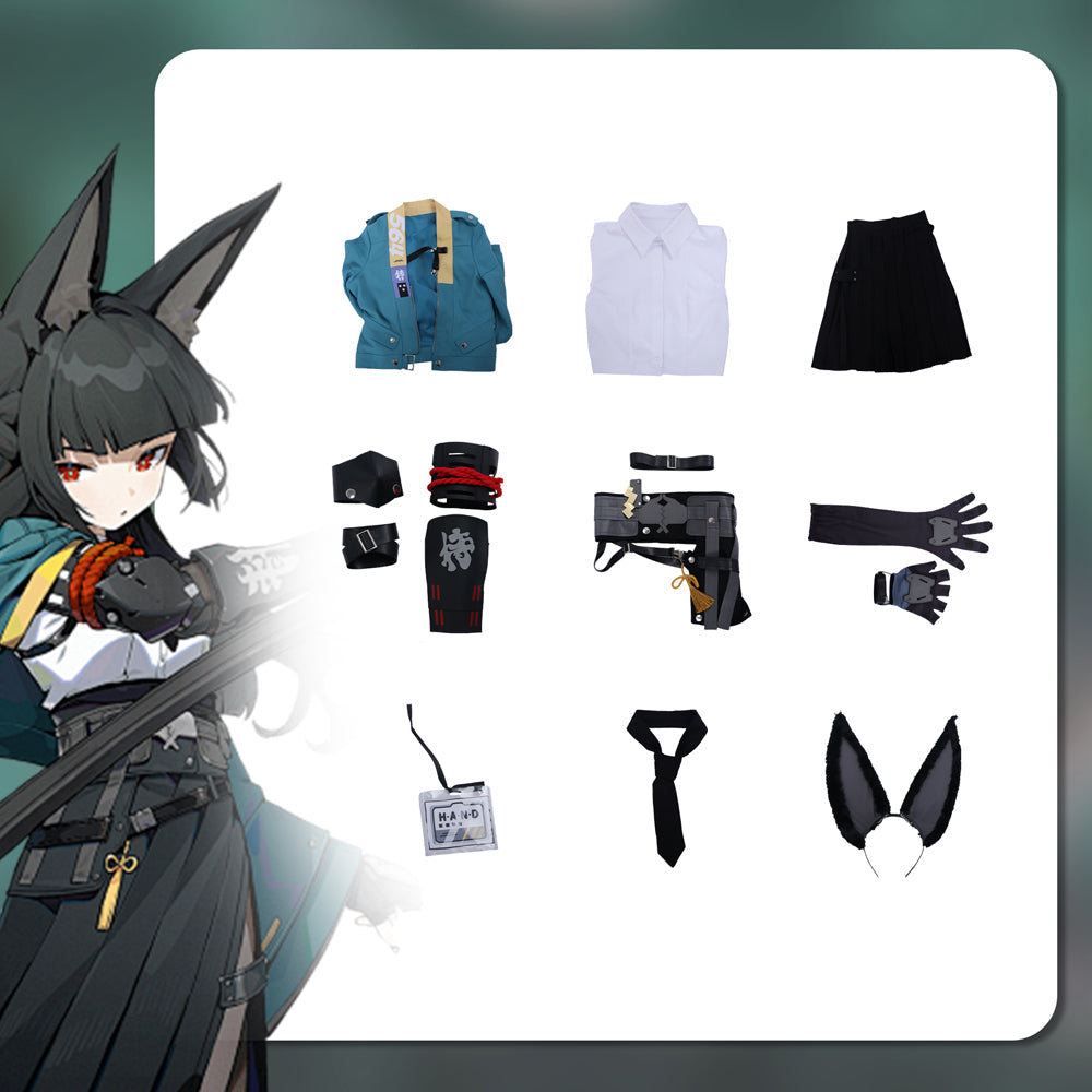 Zenless Zone Zero Hoshimi Miyabi Whole Set Costume With Wigs and Shoes Halloween Outfit Set