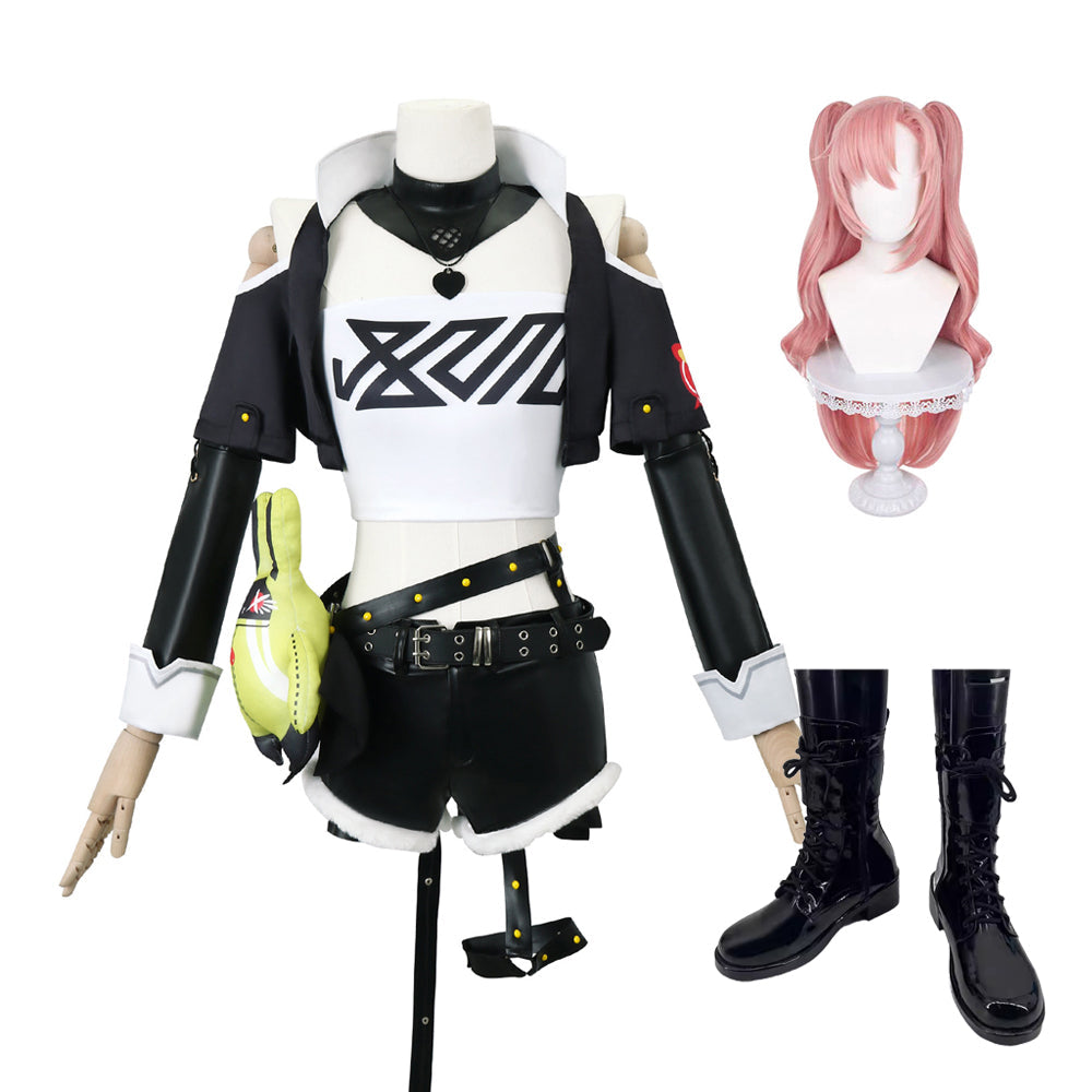 Zenless Zone Zero Nicole Demara Whole Set Costume With Wigs and Boots Halloween Party Costume Outfit Set