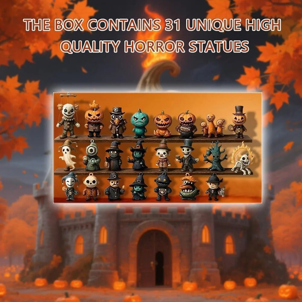 🔥🎃31 Nights of Fright – Halloween Countdown Box with Figurines