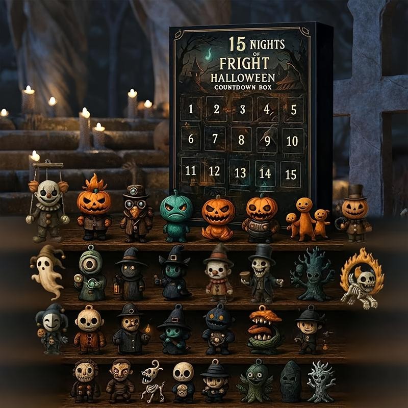 🔥🎃31 Nights of Fright – Halloween Countdown Box with Figurines