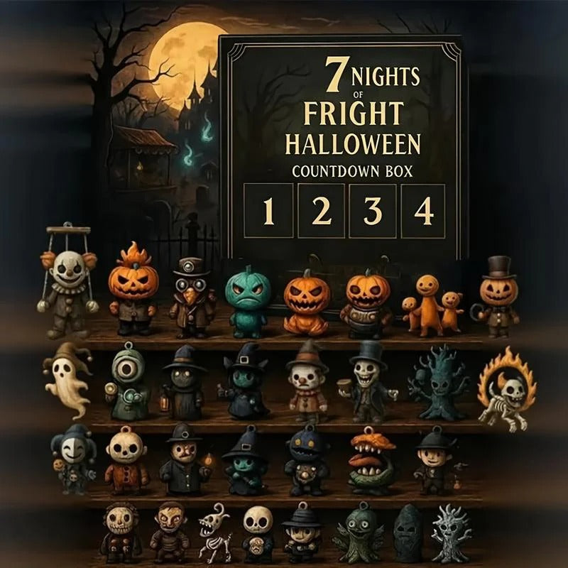 🔥🎃31 Nights of Fright – Halloween Countdown Box with Figurines