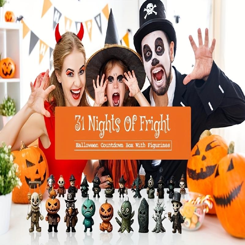 🔥🎃31 Nights of Fright – Halloween Countdown Box with Figurines