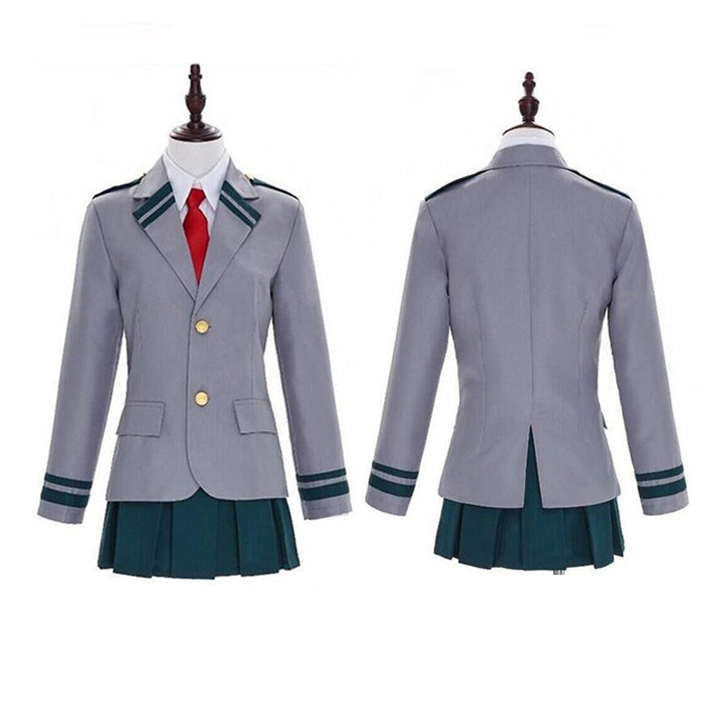 Tsuyu Asui School Uniform Cosplay Costumes With Wigs Set