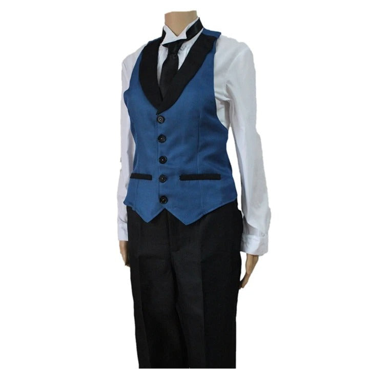 Anime Kuroshitsuji Black Butler Sebastian Michaelis Costume Butler's Outfit Suit Halloween Cosplay Costume