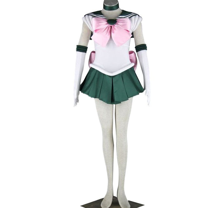 Anime Sailor Moon Makoto Kino Sailor Jupiter Cosplay Full Set Costume+Wigs+Shoes Halloween Carnival Outfit Set