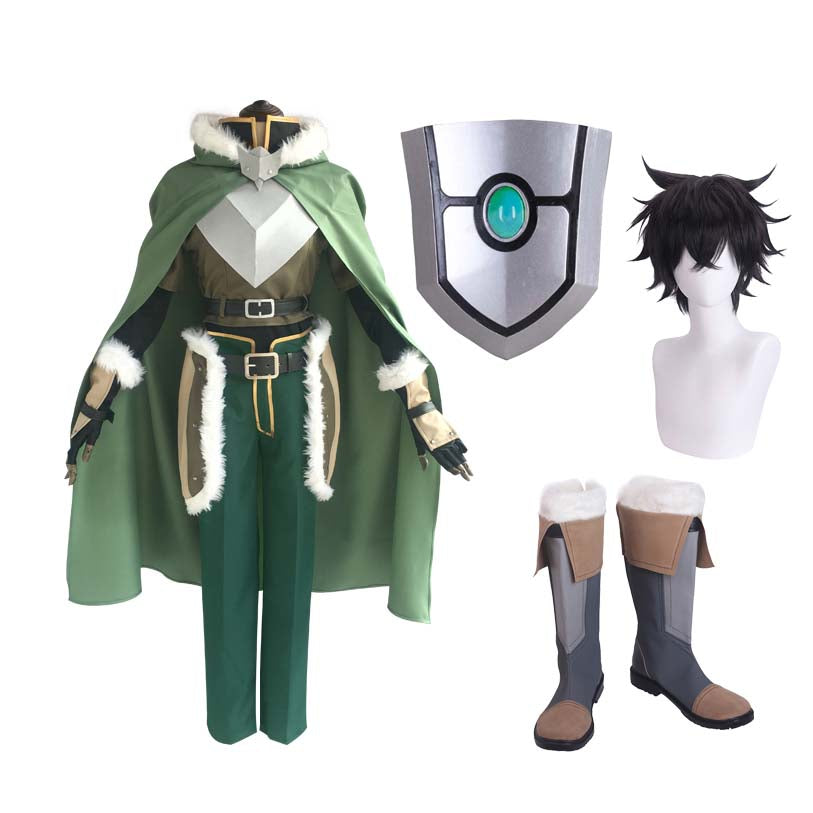 Naofumi Iwatani Whole Set Cosplay Costume+Wigs+Shoes+Shield Halloween Cosplay Outfit Full Set