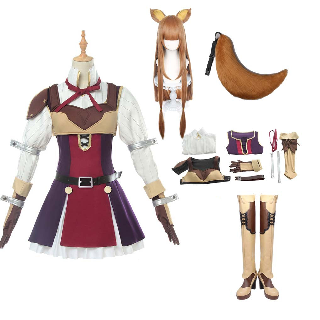 Raphtalia Season 2  Cosplay Costume Full Set With Wigs Tails Boots Halloween Cosplay Outfit Set